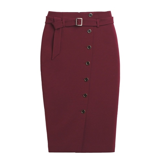 White House Black Market Dresses & Skirts - Deep Burgundy High Waist Pencil Skirt